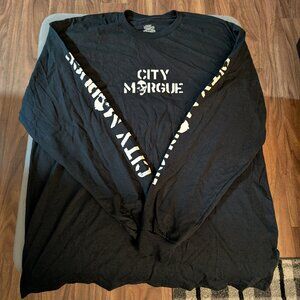 City Morgue Skull Long sleeve Long Sleeve T Shirt Black Men's Size XL